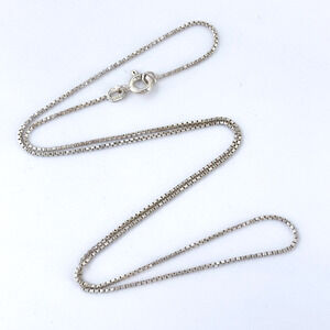 Vintage Italy Sterling Silver 925 Box Chain Necklace 16.5"